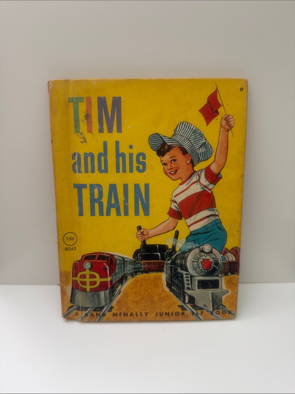 Tim and His Train Vintage-Style Kids Toy Book - Yellow collector